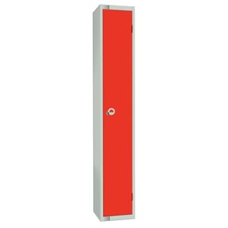 W949PS Elite Single Door Locker Red Padlock Sloping Top 300mm