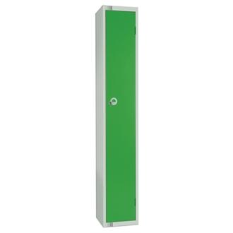 W954PS Elite Single Door Locker Green Padlock Sloping Top 300mm