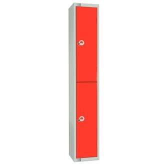 W980P Elite Two Door Locker Red Doors Padlock 450mm
