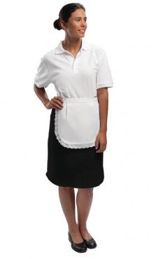 Whites Waitress Apron With Trim. 