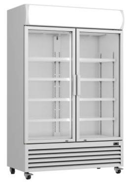 Prodis XD1201 White Double Door Tall Shop Display Fridge