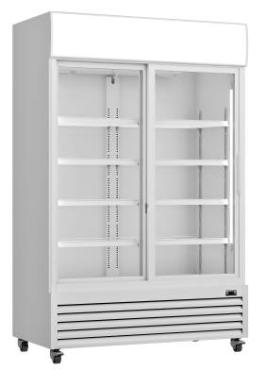 Prodis XD1201S White Double Sliding Door Tall Shop Display Fridge