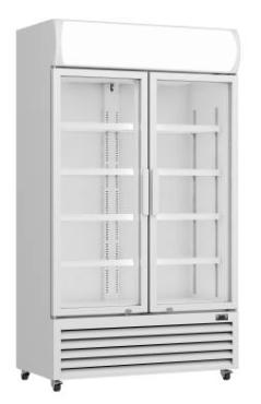 Prodis XD701 White Double Door Tall Shop Display Fridge