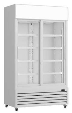 Prodis XD701S White Double Sliding Door Tall Shop Display Fridge