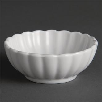 Y138 Olympia Ribbed Miniature Dishes 80mm