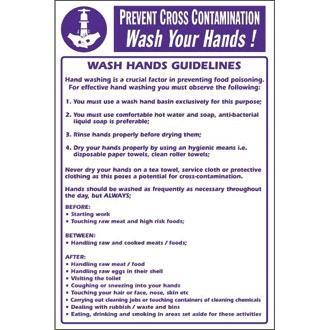 Prevent Cross Contamination Wash Hands Sign