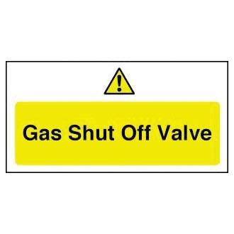 Gas Shut Off Valve Sign