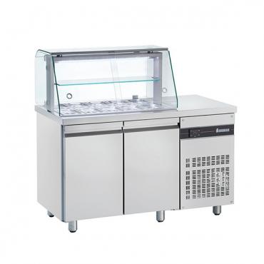 Inomak ZQV99-HC 2 Door Refrigerated Prep Counter With Display