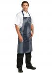 A535 Whites Unisex Butchers Apron Navy Stripe With Pocket.