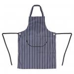 A535 Whites Unisex Butchers Apron Navy Stripe With Pocket.