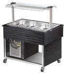 Blizzard Black Laminated Chilled Food Cold Buffet Display / Salad Bar