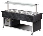 Blizzard Black Laminated Chilled Food Cold Buffet Display / Salad Bar