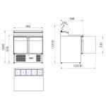 Blizzard BCC2EN Commercial 2 Door Compact Gastronorm Refrigerated Prep Counter With Raised Collar