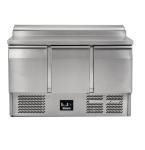 Blizzard BCC3EN Commercial 3 Door Compact Gastronorm Refrigerated Prep Counter With Raised Collar