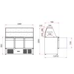 Blizzard BPD3 Commercial 3 Door Compact Gastronorm Prep Counter With Display