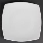 CB493 Olympia whiteware rounded square plates 270mm. 