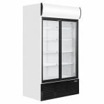 Caravell CBC803 Commercial Sliding Double Glass Door Merchandiser - White 