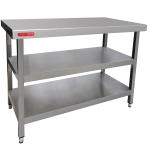 Cater-Cooks Range Of Flat Packed Fully Stainless Steel Centre Tables - D600mm