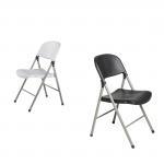 CE692 Bolero Foldaway utility chairs White/Black (Pack of 2)