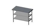 Cater-Fabs Stainless Steel Centre Tables 700mm Deep with 2 Undershelf	