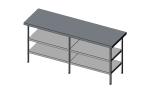 Cater-Fabs Stainless Steel Centre Tables 700mm Deep with 2 Undershelf	
