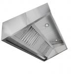Cater-Fabs Stainless Steel Extraction Canopy - W1200 x D1200mm - Supplied With Baffles, Internal Lighting & Removable Grease Tray