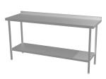 Cater-Fabs Stainless Steel Wall Tables 600mm Deep with 1 Undershelf	