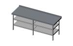 Cater-Fabs Stainless Steel Wall Tables 800mm Deep with 2 Undershelves