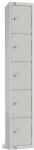 Elite Lockers CG615-CLS Five Door Manual Combination Locker Grey with Sloping Top