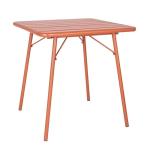 Bolero CK064 Terracotta Square Slatted Steel Table – 700mm