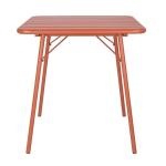 Bolero CK064 Terracotta Square Slatted Steel Table – 700mm