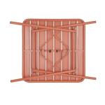 Bolero CK064 Terracotta Square Slatted Steel Table – 700mm
