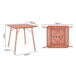 Bolero CK064 Terracotta Square Slatted Steel Table – 700mm
