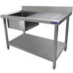 CK8121 Fully Stainless Steel Single Sink With Right Hand Drainer W1200 x D700mm