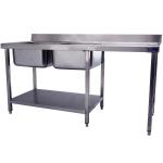 Cater-Wash Double Bowl Stainless Steel Sink With Right Side Void - CKF8211