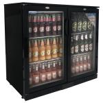 Cater-Cool CK8501LED Commercial Double Hinged Door Bottle Cooler With LED Lighting - 850mm High