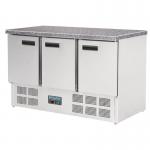Polar CL109 G-Series 3 Door Refrigerated Counter with Granite Work Top 368Ltr 