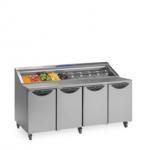 Williams HCPC4-SS Commercial 4 Door Refrigerated Prep Counter With Saladette