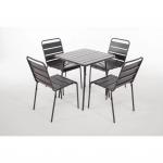 Bolero CS730 Slatted Square Steel Table Grey 700mm