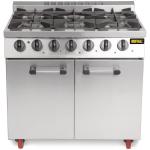 Buffalo CT253 6 Burner Gas Oven Range With Castors