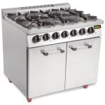 Buffalo CT253 6 Burner Gas Oven Range With Castors