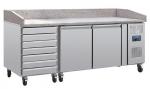 Polar CT423 U-Series Double Door Pizza Counter with Granite Top and Dough Drawers 290Ltr 