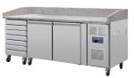 Polar CT423 U-Series Double Door Pizza Counter with Granite Top and Dough Drawers 290Ltr 