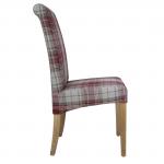 Bolero Austin Dining Chairs Wine Tartan (Pack of 2) DB989