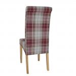 Bolero Austin Dining Chairs Wine Tartan (Pack of 2) DB989