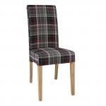 Bolero Austin Dining Chairs Grey Tartan (Pack of 2) DB990