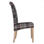 Bolero Austin Dining Chairs Grey Tartan (Pack of 2) DB990