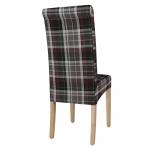 Bolero Austin Dining Chairs Grey Tartan (Pack of 2) DB990