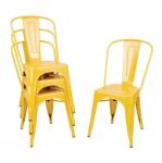 Bolero Bistro Steel Side Chairs Yellow (Pack of 4) - DK292