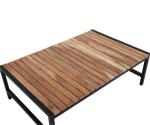 Bolero Steel and Acacia Low Coffee Table
